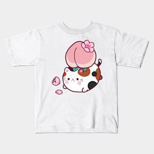 Peachy cat Kids T-Shirt